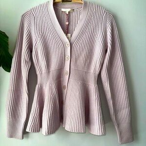 LoveShackFancy Luisa Peplum Cardigan - Size S